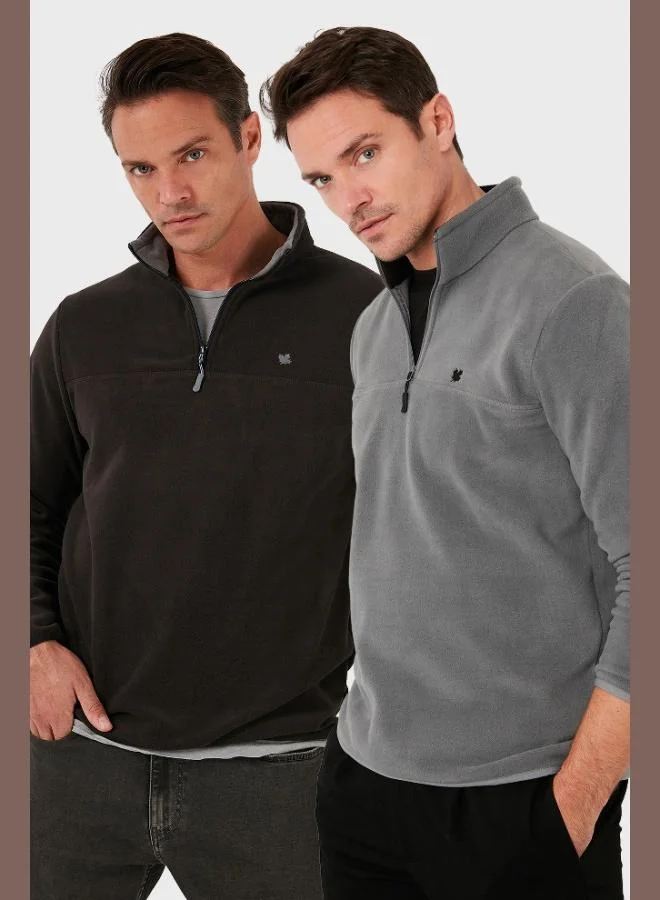 Buratti Slim Fit Anti-Pilling Non-Pilling Bato Collar Raised 2-Pack Polar Men's POLAR 5906001S2