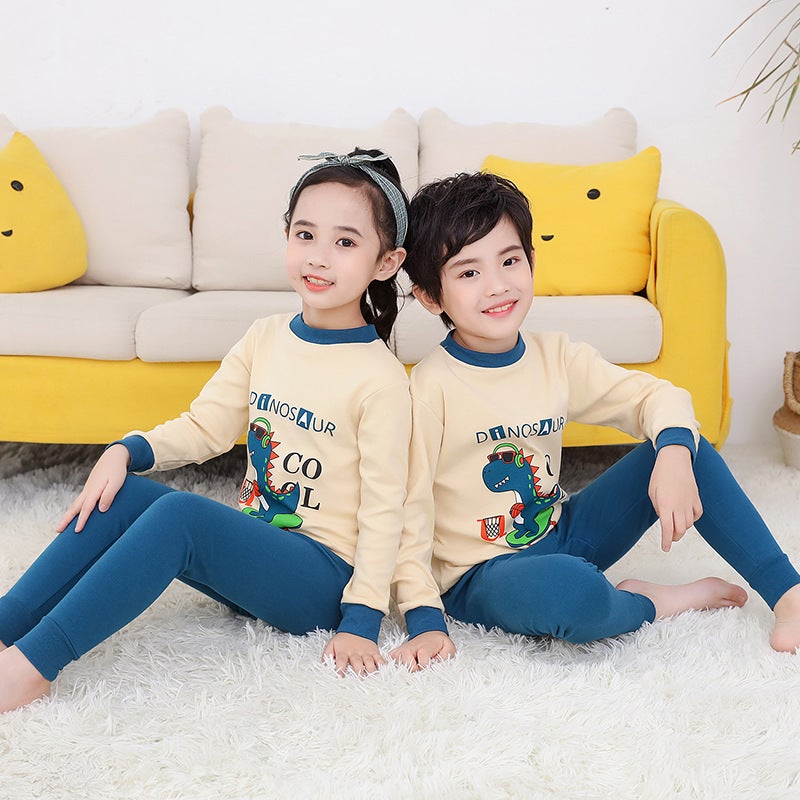 Children'S Children'S Wear Baby'S Mid-Collar Cotton Autumn Pants Children'S Inner Warm Base Shirt Low Collar Home Clothes - Image 4