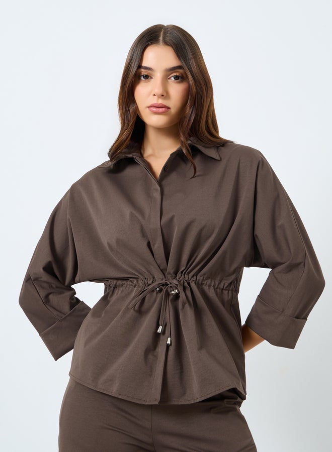 ستايلي طقم منسق من بنطال وبلوزة بأربطة - Image 2