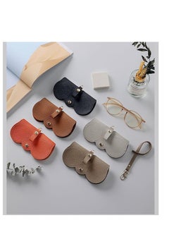 Golden Soft Leather Sunglasses Bag Eyeglass Case,Portable Slim Travel Sunglasses Pouch,Anti-Stress Sun Glasses Storage Bag with Lanyard,Glasses Protective Case,Spectacle Case(Orange)  - Image 4
