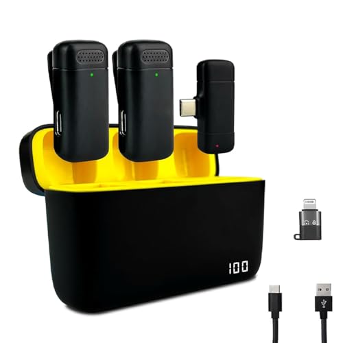 CHAMPKIA K6 2.4GHz Dual Wireless Microphone System | 30M Range Noise Cancellation Lavalier Mic for YouTube, Live Streaming, and Content Creation | Compatible with All Smartphones (Black) - Image 1
