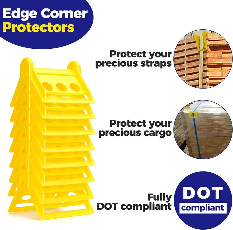 Storage Standard 24 Pack Edge Corner Protector with Carrying Case for Flatbed Cargo Load Truck Shipping - 4'' x 6'' Winch Ratchet Straps Plastic Protectors - Image 5