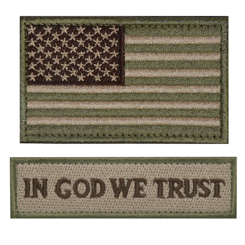ELLEWIN Tactical Morale Patch USA Flag Don't Tread On Me in God We Trust (Camo(USA Flag+in GOD WE Trust))