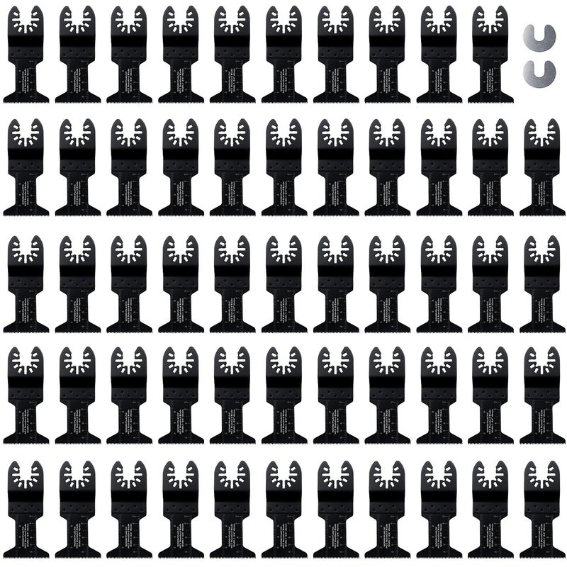COMOWARE 55 Pcs Oscillating Saw Blades 134 Professional Universal Oscillating Tool Blades Multitool Blades Quick Release Durable Oscillating Tool for WoodPlasticSoft Metal Cutting