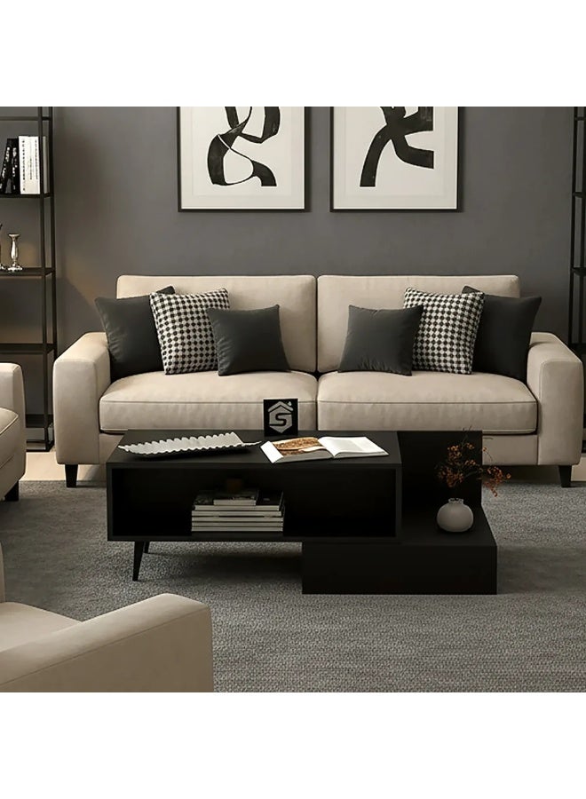 Stylish Home Luxurious black coffee table - CT55 50x90x40 cm - Image 1