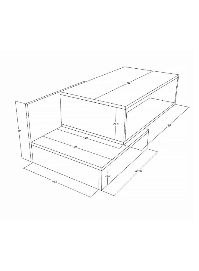 Stylish Home Luxurious black coffee table - CT55 50x90x40 cm - Image 5