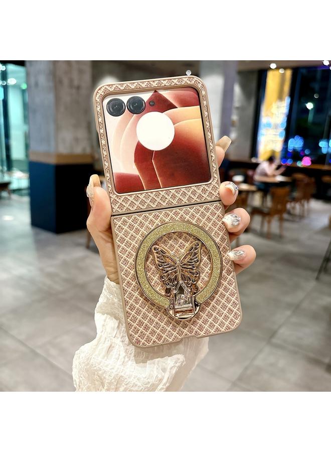 S-TOP Case For Motorola Razr 50 Ultra Sparkling Diamond Rhombus PC Phone Case with Holder - Image 2