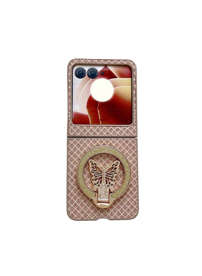S-TOP Case For Motorola Razr 50 Ultra Sparkling Diamond Rhombus PC Phone Case with Holder - Image 1
