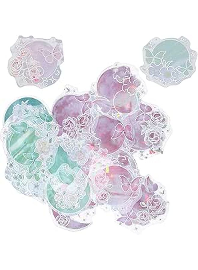 Pink Cosmic Moonlight Holographic Foil Scrapbook Stickers 2 Pack Journal DIY Craft - Image 1