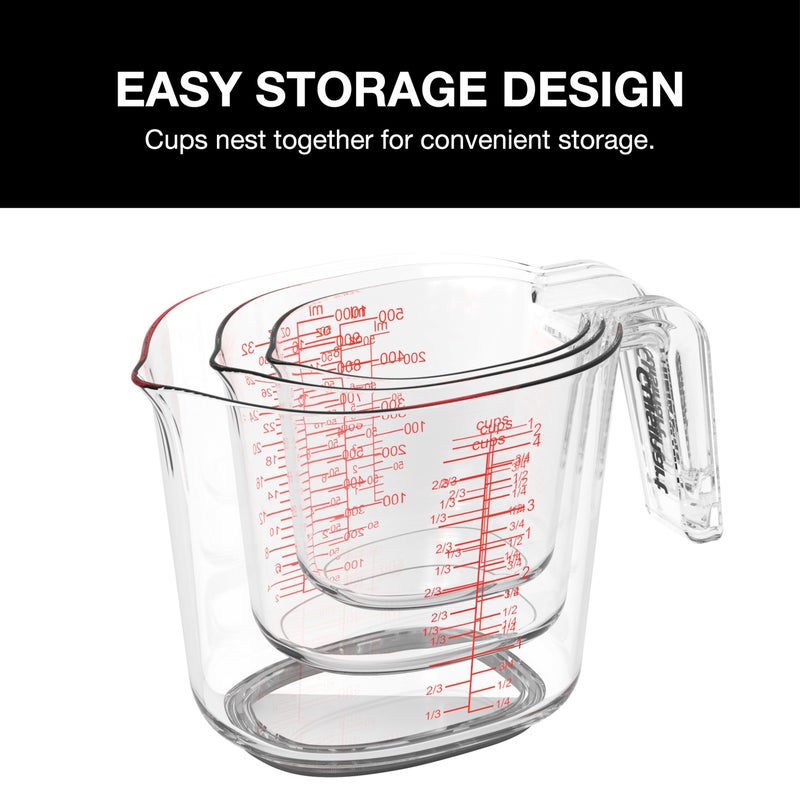 Cuisinart Cuisinart Nesting Liquid Measuring Cups, Clear, 3-Piece, CTG-00-3MC  - Image 3