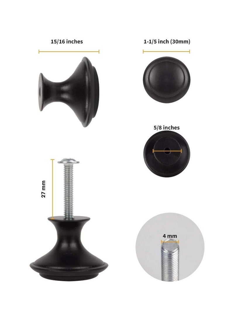 Black Cabinet Knobs, 10 Pcs 1-1/5 inch Kitchen Cabinet Knobs, Kitchen Cabinet Hardware, Black Drawer Knobs, Matte Black Knobs for Cabinets, Cabinet Door Knobs, Drawer Handles with Screws  - Image 3