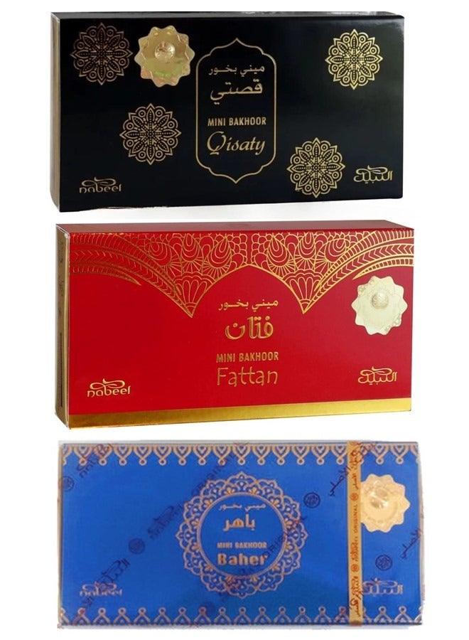 نبيل مجموعة هدايا بخور نبيل ميني الفاخرة، 3 قطع، مجموعة بخور عربي فاخرة، قصتي، فتان وباهر، عطر شرقي يدوم طويلاً للمنزل والمكتب والهدايا - Image 1