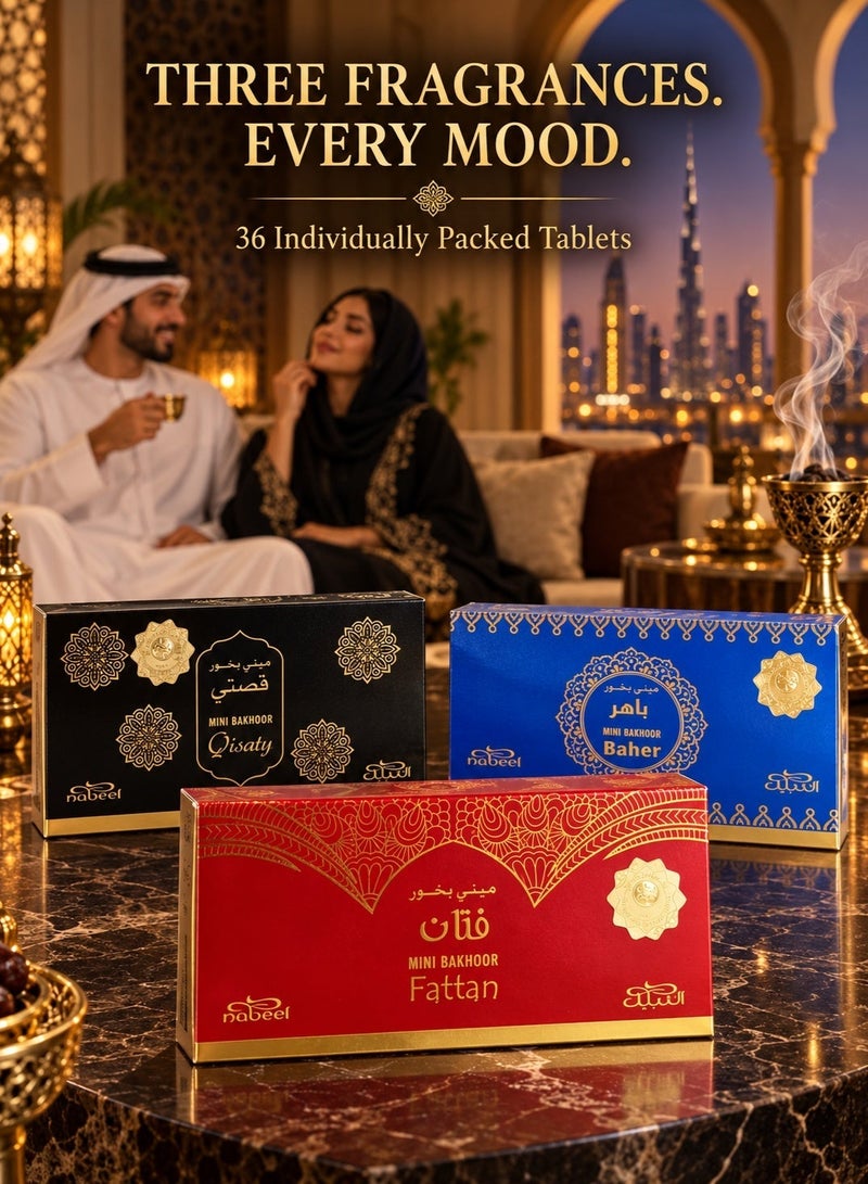 نبيل عبوة من 3 مجموعات من نَبيل ميني بخور ألتيميت – قصتي، فتّان وباهر، 3 × 36 جم (كل مجموعة 12 × 3 جم) - Image 3