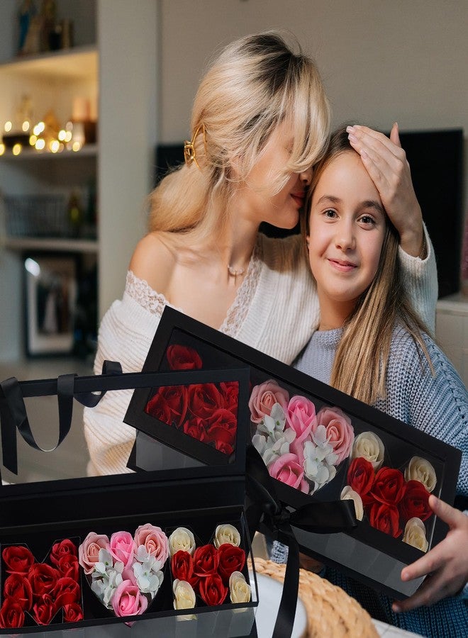 AebDerp Empty Mother's Day Flower Box: MOM Letters Shaped Fillable Cardboard Boxes with Ribbon and Lid for Mothers Birthday, Valentine's Day, Christmas, Roses Chocolate Jewelry Packaging, DIY Bouquet (Black) - Image 5