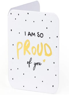 Ym Sketch YM Sketch Greeting Card Blank - Proud of You | Round Edge Square 6.5 x6.5 cm | Luxury Gold Foil Emboss on White 