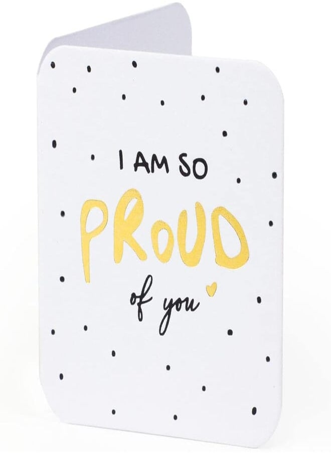 Ym Sketch YM Sketch Greeting Card Blank - Proud of You | Round Edge Square 6.5 x6.5 cm | Luxury Gold Foil Emboss on White 