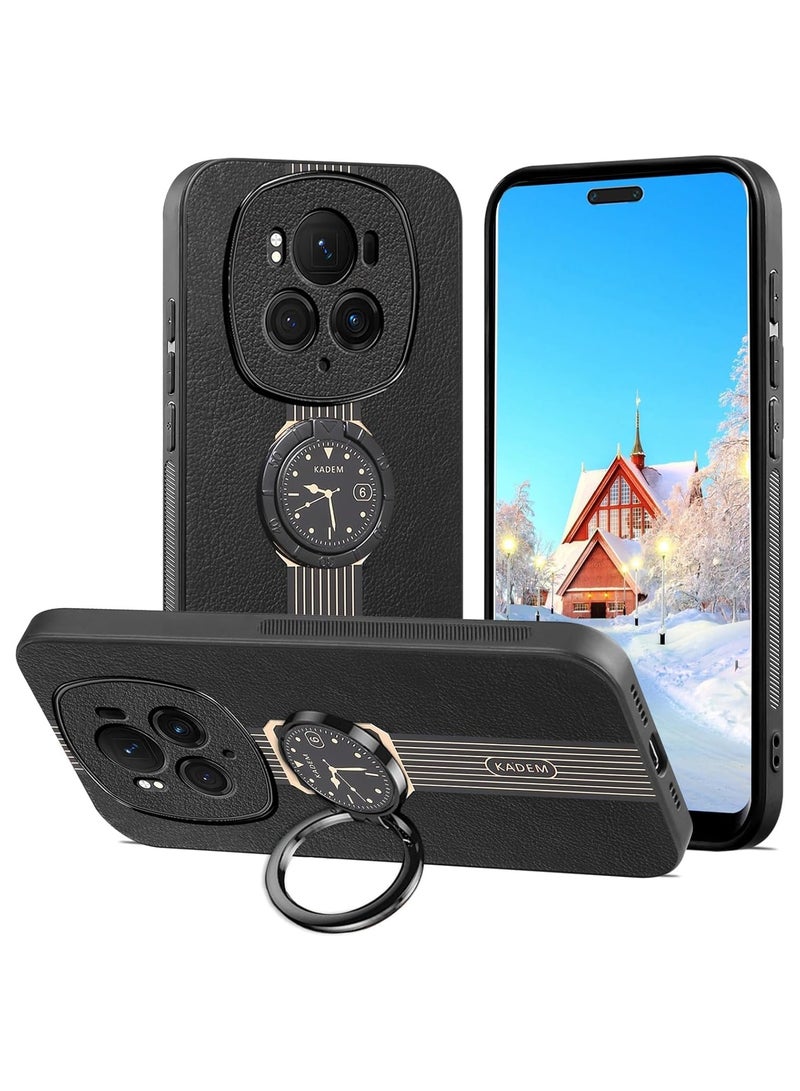 General Case Compatible with Honor Magic 6 Pro Case Leather with Ring Holder, Slim Cover Anti-Slip Silicone Shockproof Protective Cover for Honor Magic 6 Pro  - Image 1