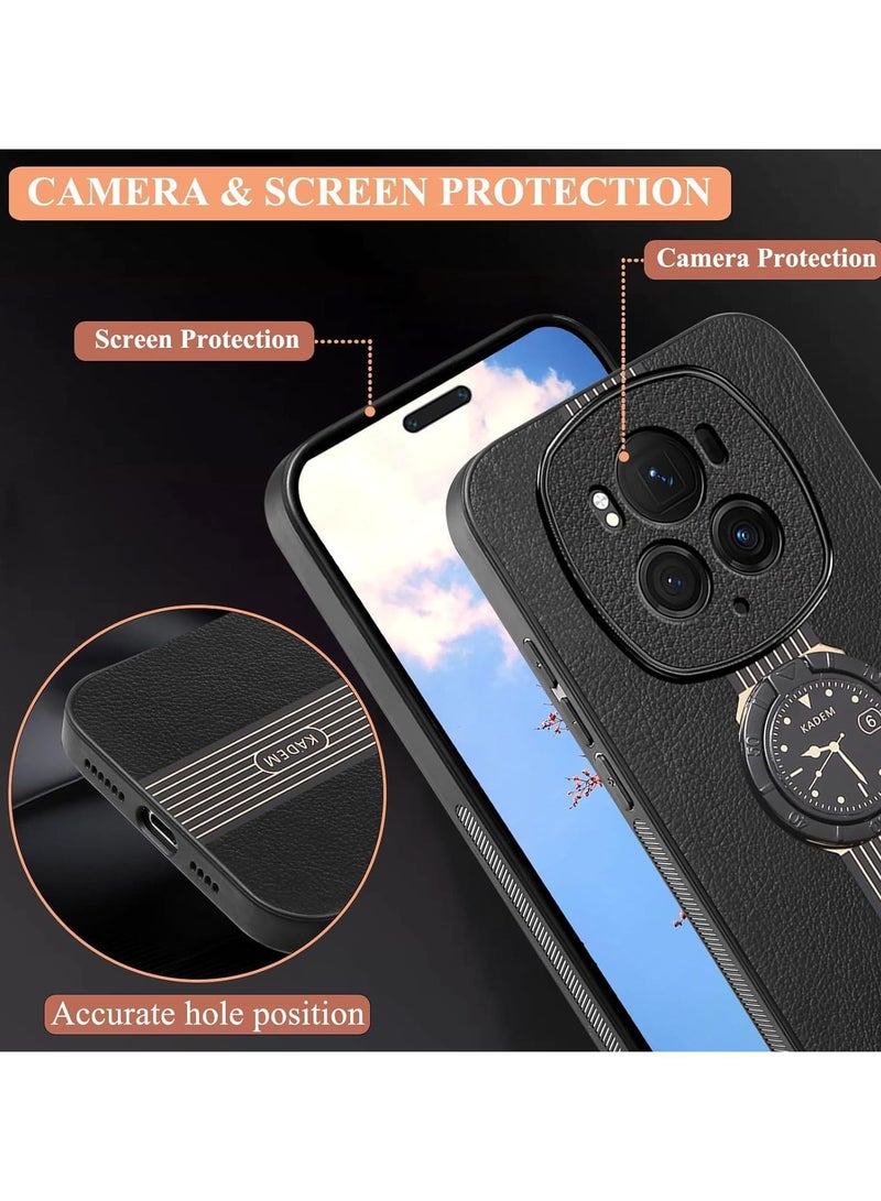 General Case Compatible with Honor Magic 6 Pro Case Leather with Ring Holder, Slim Cover Anti-Slip Silicone Shockproof Protective Cover for Honor Magic 6 Pro  - Image 4