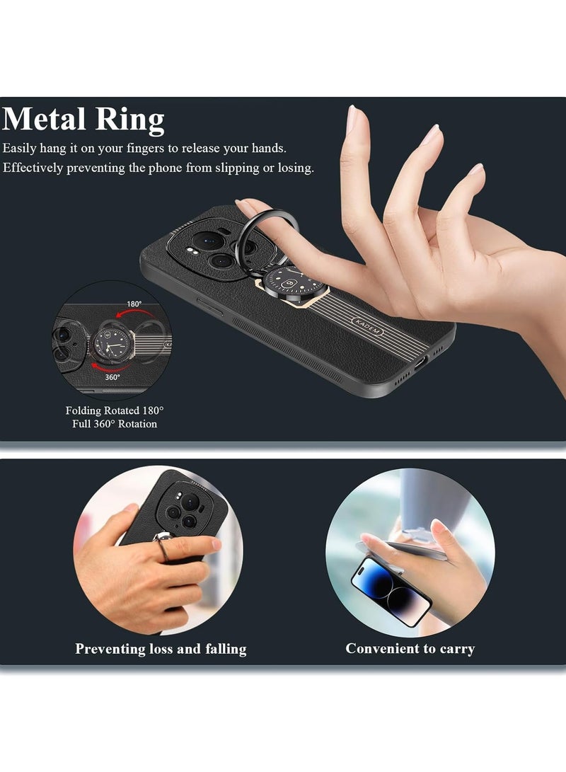 General Case Compatible with Honor Magic 6 Pro Case Leather with Ring Holder, Slim Cover Anti-Slip Silicone Shockproof Protective Cover for Honor Magic 6 Pro  - Image 5