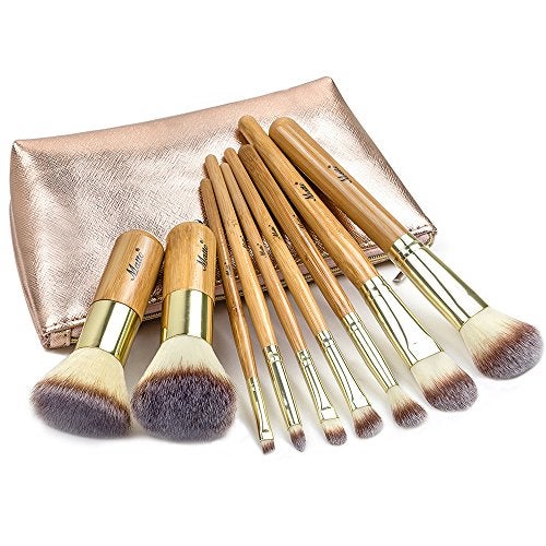 Matto Makeup Brushes 9Piece Makeup Brush Set Foundation Brush with Travel Makeup Bag
