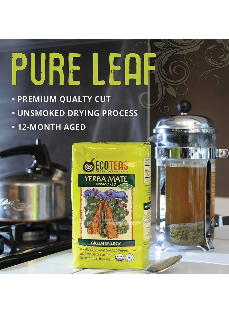 ECOTEAS Yerba Mate Pure Leaf, Unsmoked, Green Energy, 16 oz - Image 3