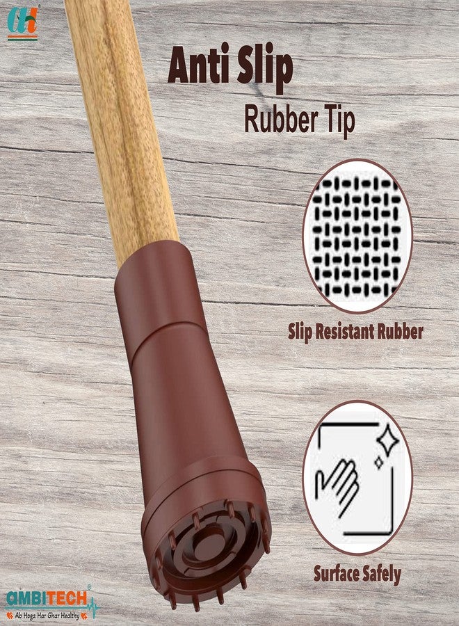 AmbiTech Premium MS Height Adjustable Single Walking Stick with| Wooden Finish |Made in India - Image 4