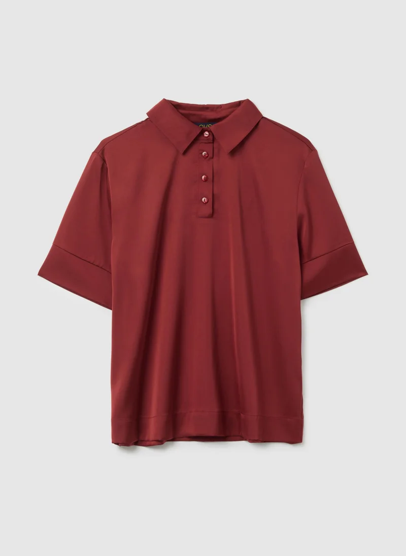 Ovs RED SATIN REGULAR FIT SHIRT