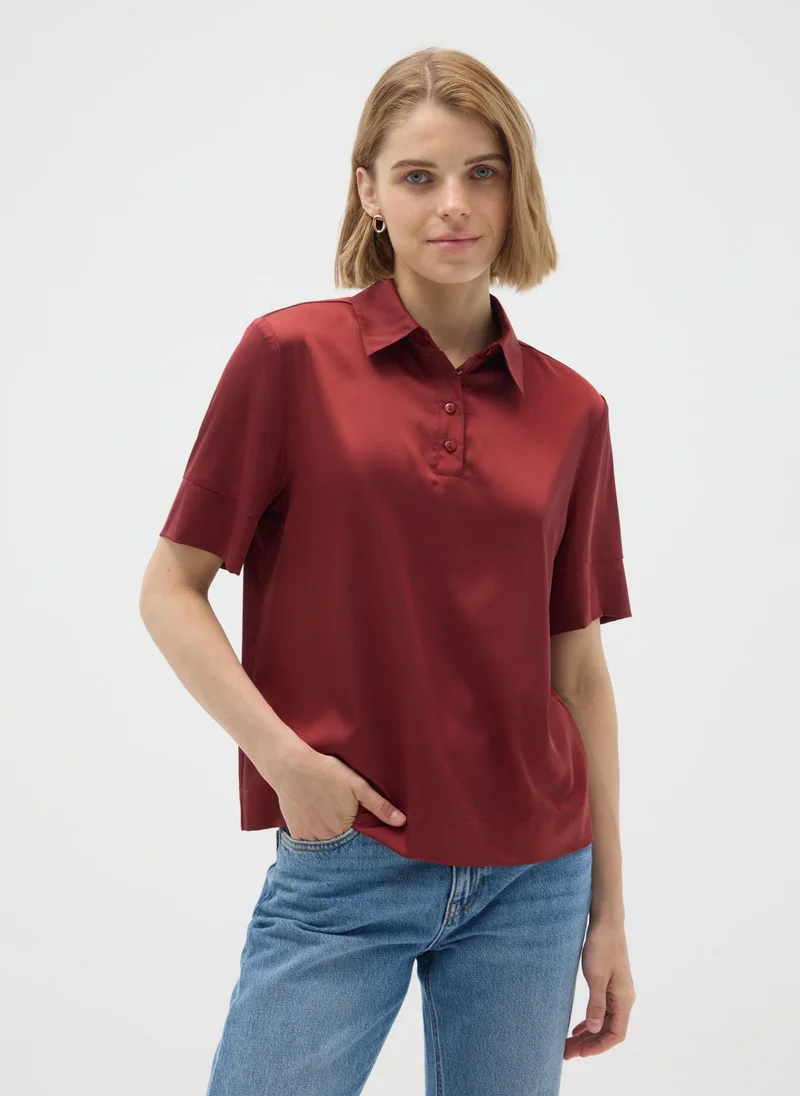 Ovs RED SATIN REGULAR FIT SHIRT