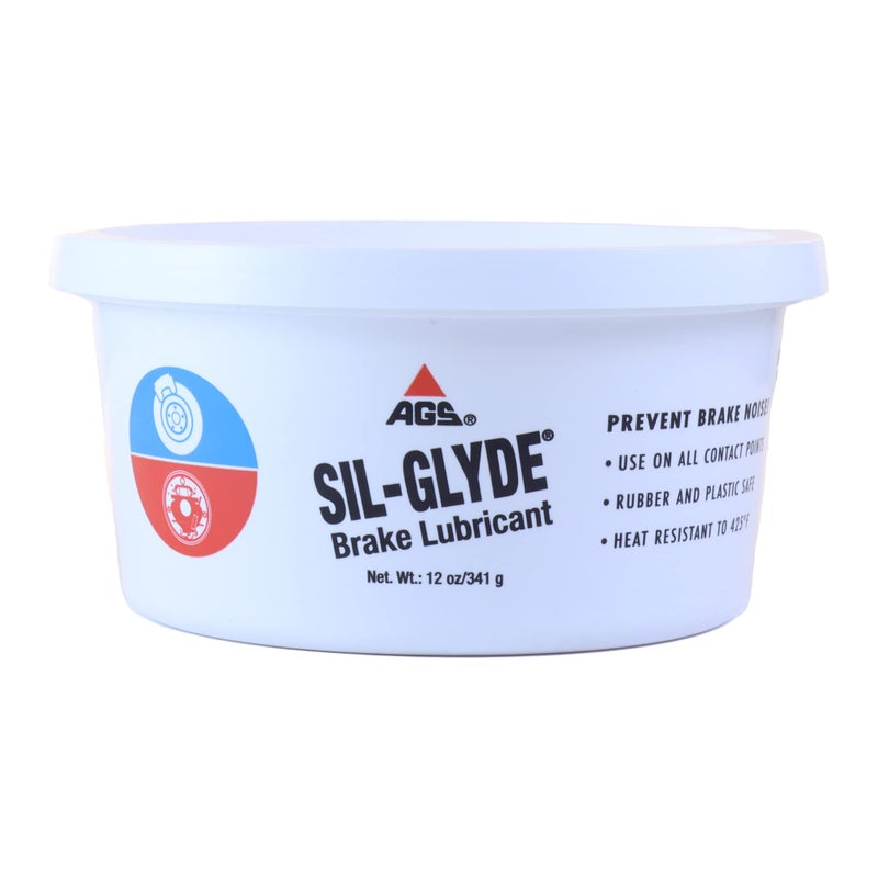 AGS Automotive Solutions SIL-Glyde 12 oz Tub Silicone Based Brake Assembly Lubricant for Eliminating Disc Brake Squeal - Moisture Proof, Heat Resistant, Rust and Corrosion Protector - Image 1