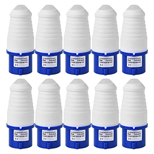 Thincol Industrial Socket Connector, 3 Pin Power Industrial Circular Connector, BEM-013 10Pcs IP44 Waterproof Plug 16A 220-250V, Flame Retardant - Image 1