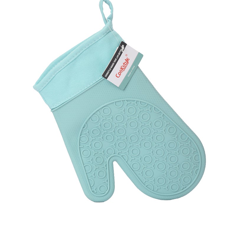 Silicone Oven Mitts, Turquoise - Image 1