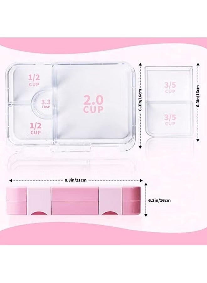 Arabest Lunch Box Kids With Lunch Box Bag, Bento Box Adult Lunch Box, 4/6 Compartment Bento Lunch Box, Food Containers for School/Work/Travel/Picnic, Leak-Proof, Reusable ,BPA-Free ,Microwave Dishwasher (pink) - Image 3