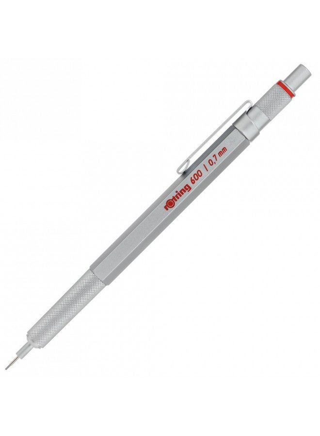 rOtring 600 Series Mechanical Pencil, 0.7mm, Silver Body (502617)