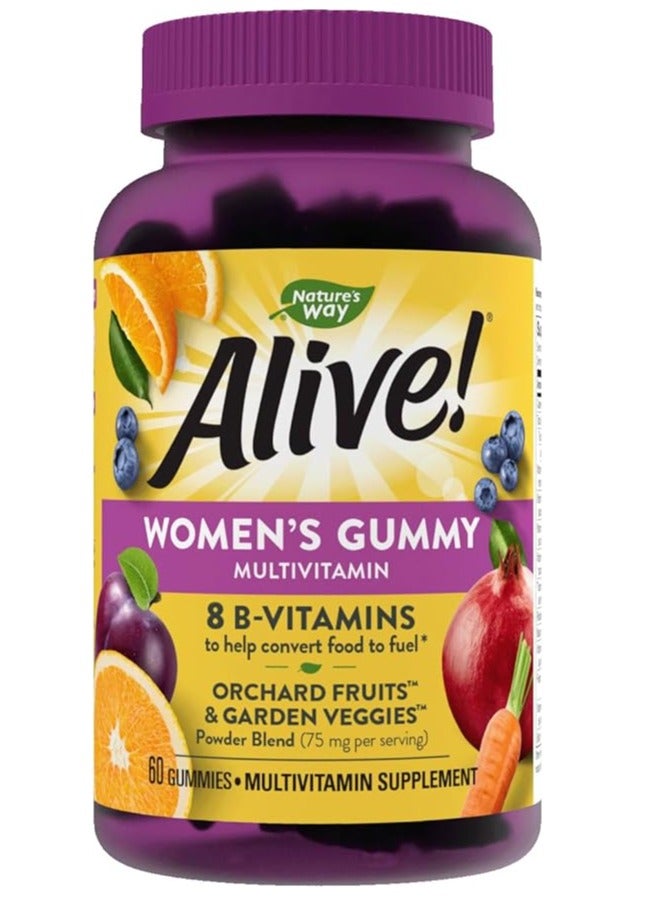 Alive Women Daily Gummy Multivitamins, Full B-Vitamin Complex, Supports Heart Health, Mixed Berry Flavored, 60 Gummies - Image 1
