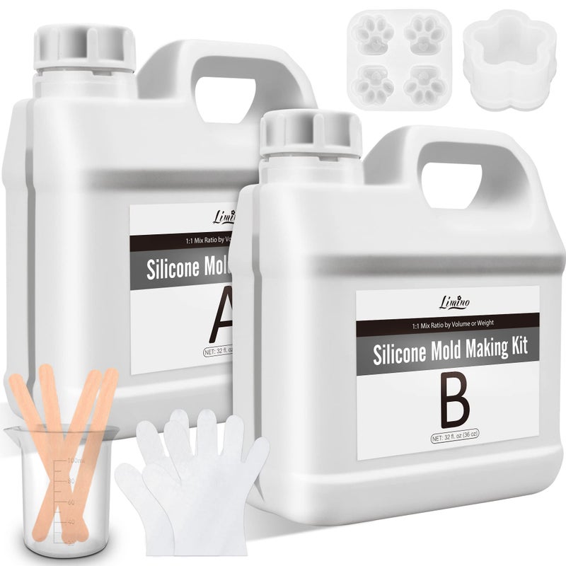 Limino طقم صنع قوالب السيليكون شفاف 05 جالون 15A مطاط السيليكون السائل 11 نسبة خلط قوالب سريعة التصلب لصب الراتنج وحرف الشموع DIY