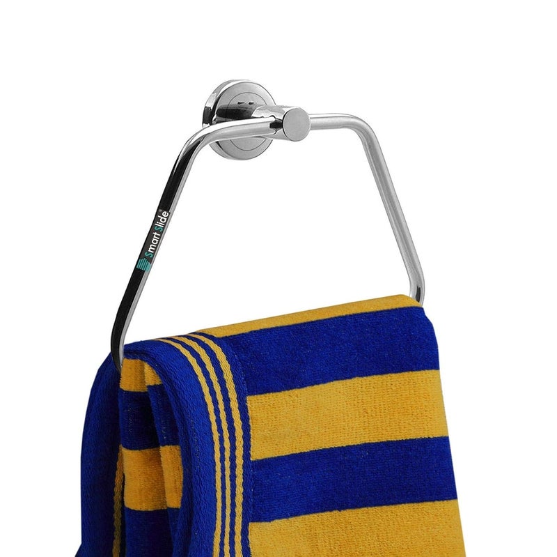 SmartSlide SmarSlide Stainless Steel Triangle Napkin Ring Towel Bar Towel Holder Towel Ring Bathroom Accessories Towel Rod for Bathroom Kitchen Nickel Chrome - Image 1