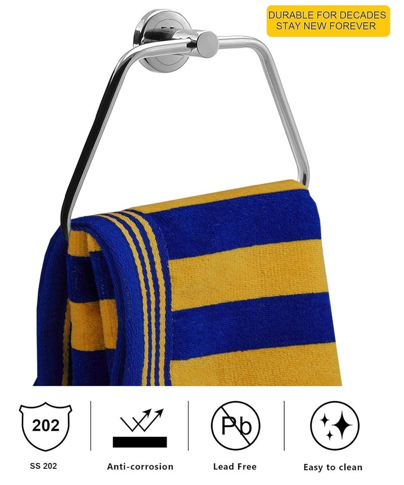 SmartSlide SmarSlide Stainless Steel Triangle Napkin Ring Towel Bar Towel Holder Towel Ring Bathroom Accessories Towel Rod for Bathroom Kitchen Nickel Chrome - Image 3