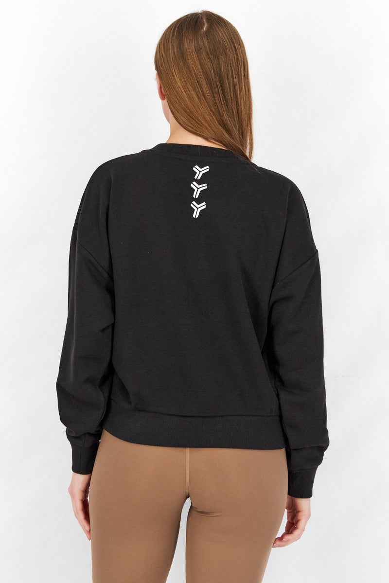 JOHN RICHMOND Women Sportswear Fit Graphic Print Sweatshirt, Black - Image 3