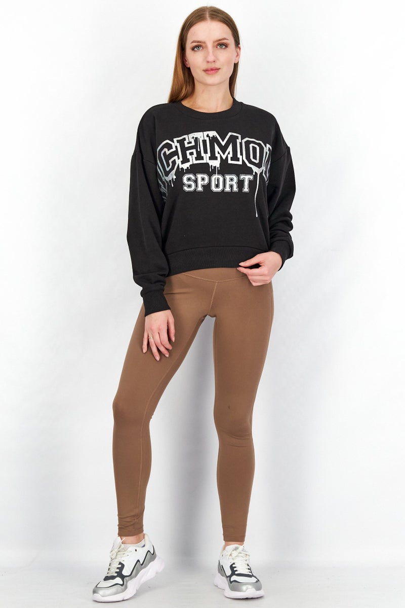 JOHN RICHMOND Women Sportswear Fit Graphic Print Sweatshirt, Black - Image 4