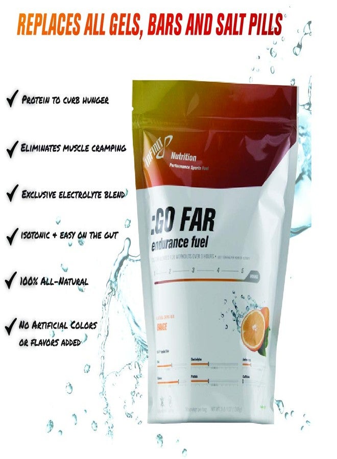 INFINIT Nutrition GO FAR Orange - The only All-in-one Endurance Hydration Drink with Protein 280 Calories Per Serving & Electrolytes - No Gels, Pills or Bars Needed 100% All-Natural & no Added Colors - Image 5