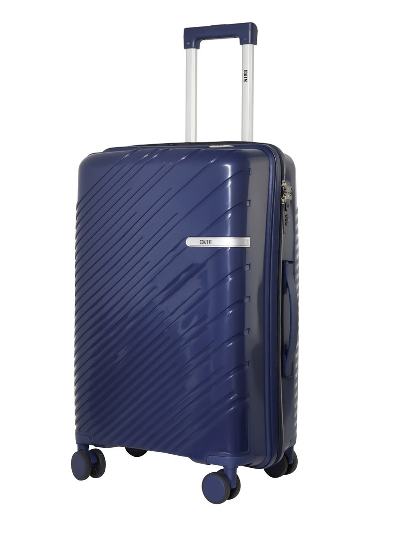 KTMC 3-Piece Polypropylene Luggage Set 20/24/28 inches Carry-On and Checked Suitcases, Navy Blue H-8882 - Image 3
