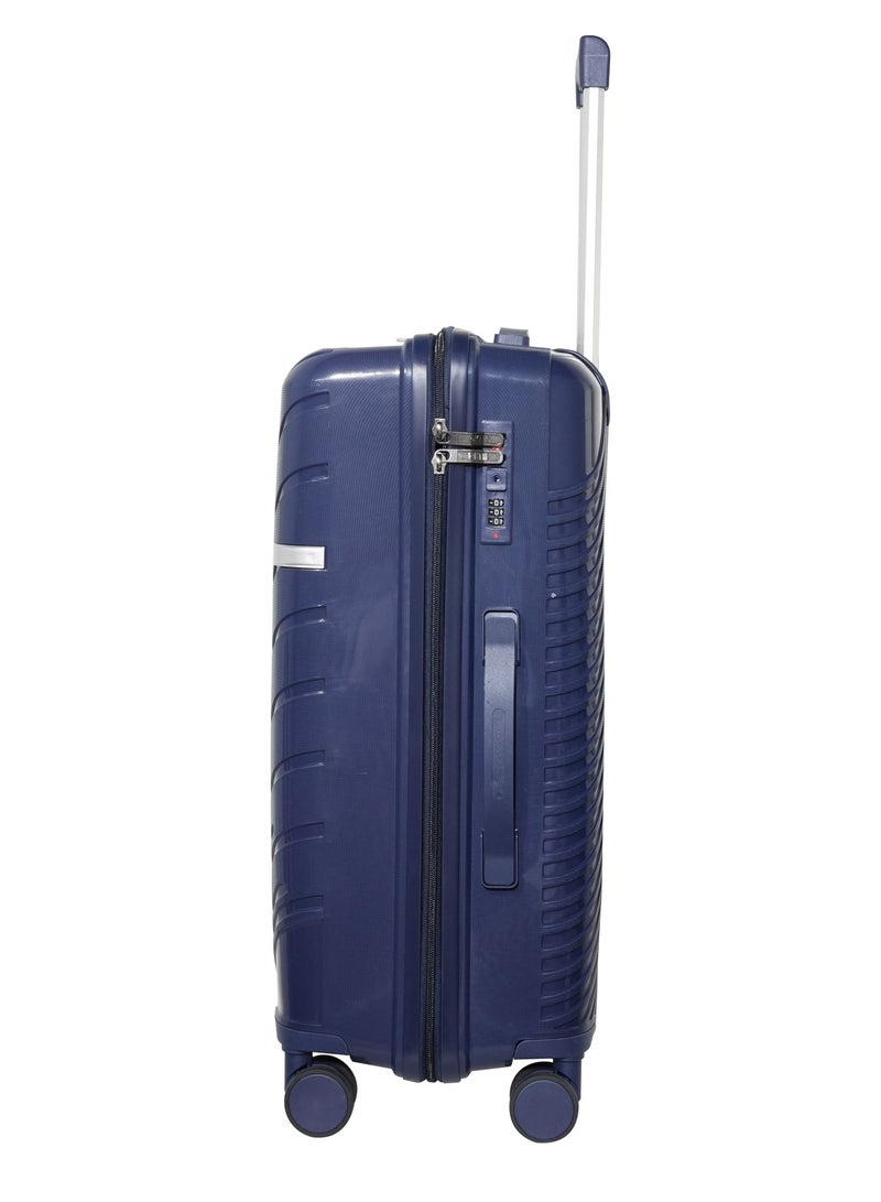 KTMC 3-Piece Polypropylene Luggage Set 20/24/28 inches Carry-On and Checked Suitcases, Navy Blue H-8882 - Image 4