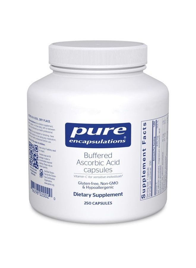 Pure Encapsulations Buffered Ascorbic Acid Capsules | Vitamin C for Sensitive Individuals* | 250 Capsules  - Image 1