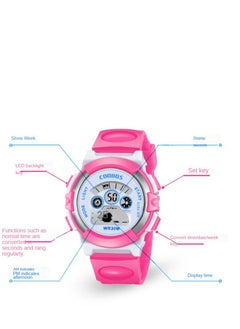 Coobos 2PCS Children's Waterproof Rubber Digital Watch Blue/Orange  - Image 5