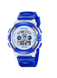 Coobos 2PCS Children's Waterproof Rubber Digital Watch Blue/Orange  - Image 3