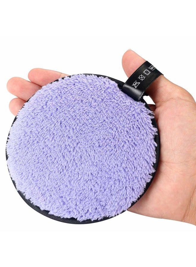 Vtrem 3 Colors Makeup Remover Pads: Reusable Soft Facial Cleaning Puffs Towels Christmas gifts Double-Side Washable Make Up Removing Cloth Microfiber Multi-function, Pink/Purple/Blue - Image 4