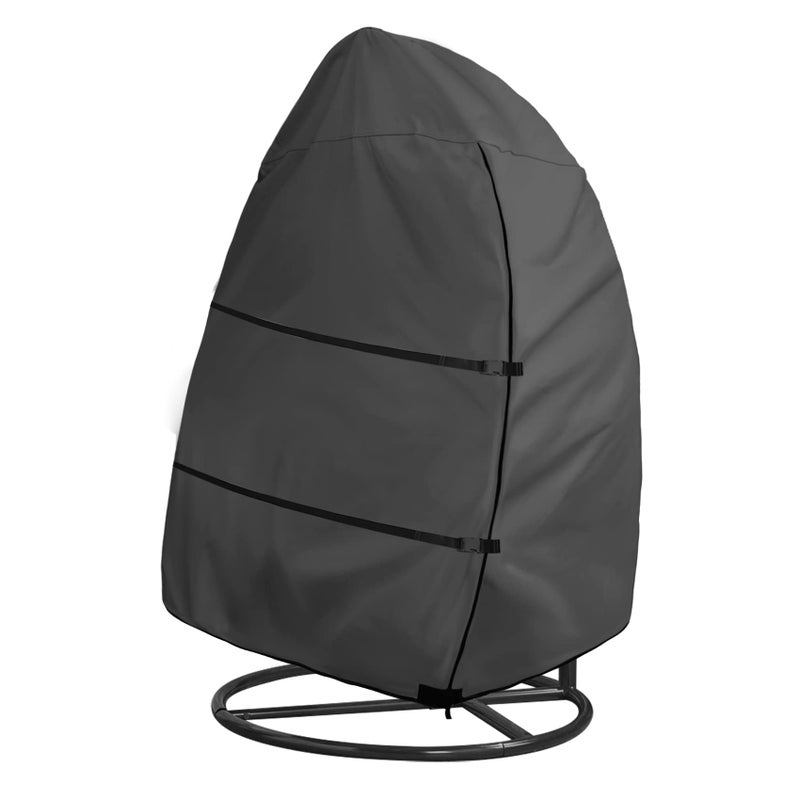 ULTCOVER Patio Hanging Egg Chair Cover  Waterproof Outdoor Double Seat Swing Egg Chair with Stand Cover 66W x 43D x 68H inches Black