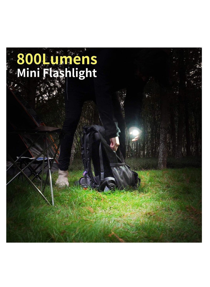 MOCOM - Key Chain LED Light 800 Lumens COB Rechargeable Keychain Mini Flashlight 4 Light Modes Portable Pocket Light with Folding Bracket Bottle Opener and Magnet Base for Fishing Walking Camping - Image 1