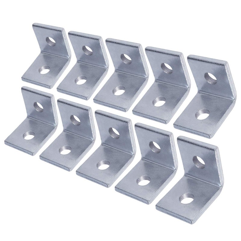 Highcraft DBCH3810 Heavy Duty Shelf Brackets L Corner Brace for 38 in Diameter Bolt or Threaded Rod Max Load 250 lbs Malleable Iron 10 Pack