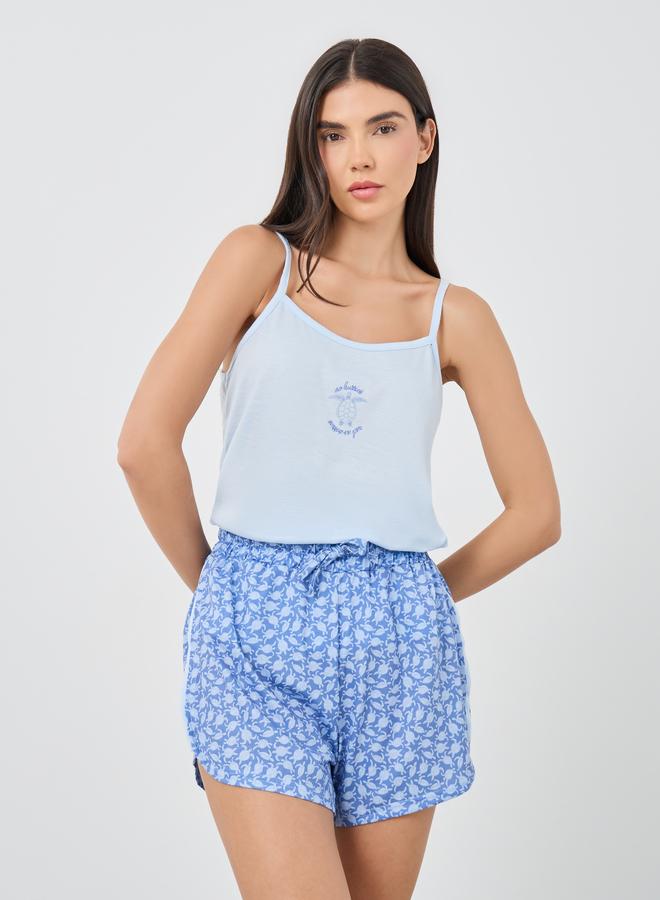 Styli Graphic Print Cami Top and Shorts Pyjama Set - Image 4
